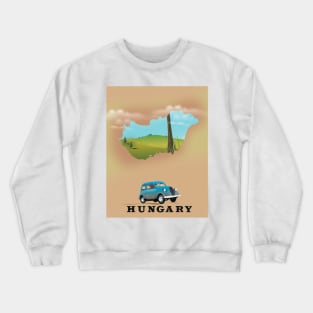 Hungary Map travel poster Crewneck Sweatshirt